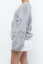 Load image into Gallery viewer, CHA SOR x Grey Heart Raised Knit Sweater (XS-L)