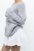 Load image into Gallery viewer, CHA SOR x Grey Heart Raised Knit Sweater (XS-L)