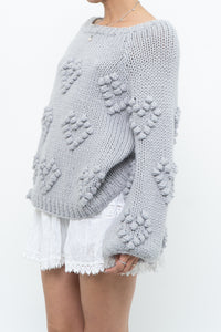 CHA SOR x Grey Heart Raised Knit Sweater (XS-L)