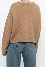 Load image into Gallery viewer, MANGO x Tan Oversized Wool-blend Cropped Knit Cardigan (S-L)