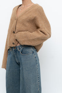 MANGO x Tan Oversized Wool-blend Cropped Knit Cardigan (S-L)