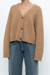MANGO x Tan Oversized Wool-blend Cropped Knit Cardigan (S-L)