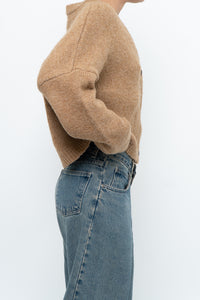 MANGO x Tan Oversized Wool-blend Cropped Knit Cardigan (S-L)