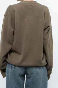 Vintage x RALPH LAUREN Olive Green, Burgundy Wool Cardigan (XS-L)
