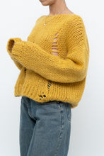 Load image into Gallery viewer, Modern x Made in Italy x Honey Yellow Wool Thrashed Knit Sweater (XS-L)