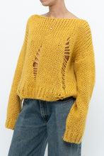Load image into Gallery viewer, Modern x Made in Italy x Honey Yellow Wool Thrashed Knit Sweater (XS-L)