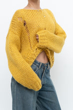 Load image into Gallery viewer, Modern x Made in Italy x Honey Yellow Wool Thrashed Knit Sweater (XS-L)