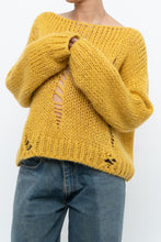 Load image into Gallery viewer, Modern x Made in Italy x Honey Yellow Wool Thrashed Knit Sweater (XS-L)