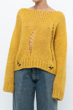 Load image into Gallery viewer, Modern x Made in Italy x Honey Yellow Wool Thrashed Knit Sweater (XS-L)