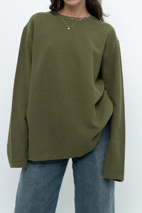 Vintage x BANANA REPUBLIC Green Long Sleeve Cotton Knit (S-XL)