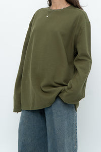 Vintage x BANANA REPUBLIC Green Long Sleeve Cotton Knit (S-XL)