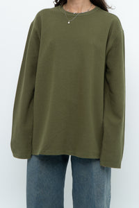 Vintage x BANANA REPUBLIC Green Long Sleeve Cotton Knit (S-XL)