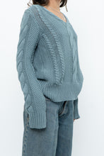 Load image into Gallery viewer, BROOKS BROTHERS x Teal Cotton Cable Knit Sweater (XS-M)