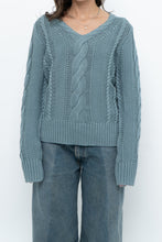 Load image into Gallery viewer, BROOKS BROTHERS x Teal Cotton Cable Knit Sweater (XS-M)