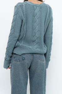 BROOKS BROTHERS x Teal Cotton Cable Knit Sweater (XS-M)