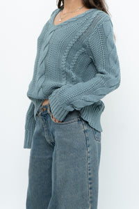 BROOKS BROTHERS x Teal Cotton Cable Knit Sweater (XS-M)