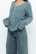 Load image into Gallery viewer, BROOKS BROTHERS x Teal Cotton Cable Knit Sweater (XS-M)