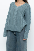 Load image into Gallery viewer, BROOKS BROTHERS x Teal Cotton Cable Knit Sweater (XS-M)