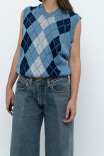 Load image into Gallery viewer, Vintage x Blue Knit Argyle Vest (XS-M)