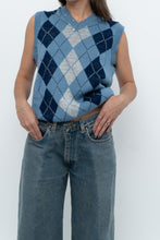 Load image into Gallery viewer, Vintage x Blue Knit Argyle Vest (XS-M)