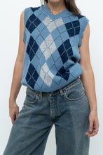 Load image into Gallery viewer, Vintage x Blue Knit Argyle Vest (XS-M)