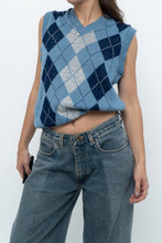 Load image into Gallery viewer, Vintage x Blue Knit Argyle Vest (XS-M)