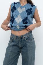 Load image into Gallery viewer, Vintage x Blue Knit Argyle Vest (XS-M)