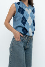 Load image into Gallery viewer, Vintage x Blue Knit Argyle Vest (XS-M)