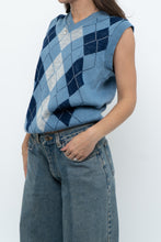 Load image into Gallery viewer, Vintage x Blue Knit Argyle Vest (XS-M)