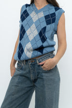 Load image into Gallery viewer, Vintage x Blue Knit Argyle Vest (XS-M)