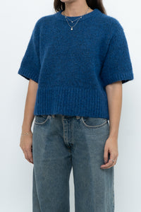 Modern x ZARA Blue Short Sleeve Oversized Knit Sweater (XS-M)