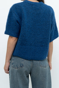 Modern x ZARA Blue Short Sleeve Oversized Knit Sweater (XS-M)