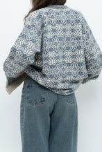 Load image into Gallery viewer, Vintage x Made in Hong Kong x Blue, Cream Patterned Wool Knit Cardigan (XS-M)
