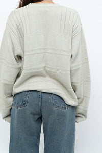 Vintage x Slate Grey Patterned Knit Sweater (XS-L)
