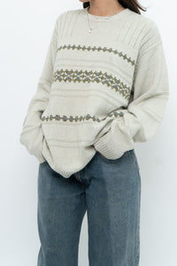 Vintage x Slate Grey Patterned Knit Sweater (XS-L)