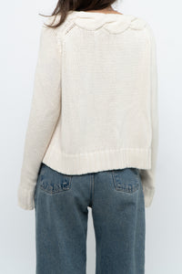 Vintage x Cream Cableknit Soft Cropped Swaeter (XS-M)