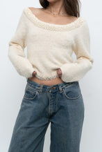 Load image into Gallery viewer, Vintage x Made in Hong Kong x Cream Pearl Beaded Off-Shoulder Sweater (S, M)