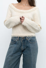 Load image into Gallery viewer, Vintage x Made in Hong Kong x Cream Pearl Beaded Off-Shoulder Sweater (S, M)