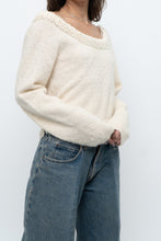 Load image into Gallery viewer, Vintage x Made in Hong Kong x Cream Pearl Beaded Off-Shoulder Sweater (S, M)