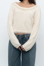 Load image into Gallery viewer, Vintage x Made in Hong Kong x Cream Pearl Beaded Off-Shoulder Sweater (S, M)