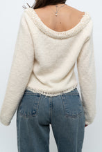 Load image into Gallery viewer, Vintage x Made in Hong Kong x Cream Pearl Beaded Off-Shoulder Sweater (S, M)