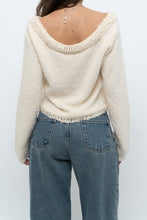 Load image into Gallery viewer, Vintage x Made in Hong Kong x Cream Pearl Beaded Off-Shoulder Sweater (S, M)