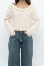 Load image into Gallery viewer, Vintage x Made in Hong Kong x Cream Pearl Beaded Off-Shoulder Sweater (S, M)