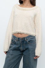 Load image into Gallery viewer, Vintage x Made in Hong Kong x Cream Pearl Beaded Off-Shoulder Sweater (S, M)