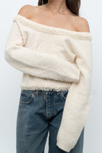 Load image into Gallery viewer, Vintage x Made in Hong Kong x Cream Pearl Beaded Off-Shoulder Sweater (S, M)