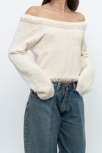 Load image into Gallery viewer, Vintage x Made in Hong Kong x Cream Pearl Beaded Off-Shoulder Sweater (S, M)