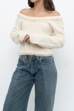 Load image into Gallery viewer, Vintage x Made in Hong Kong x Cream Pearl Beaded Off-Shoulder Sweater (S, M)