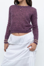 Load image into Gallery viewer, RUBY x Heathered Purple Mohair Cropped Sweater (XS-M)
