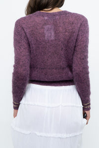 RUBY x Heathered Purple Mohair Cropped Sweater (XS-M)
