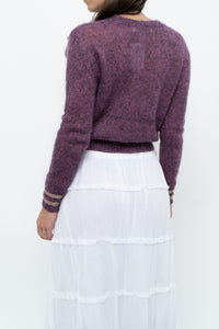 RUBY x Heathered Purple Mohair Cropped Sweater (XS-M)